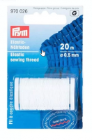 Fir elastic de cusut, tricotat, crosetat, alb, 0,5 mm grosime, 20 m lungime, Prym