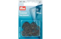 Capse de cusut din plastic, finisaj negru, diametru 15 mm, Prym