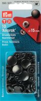 Set rezerve - capse metalice ANORAK 15 mm finisaj negru,Prym, 390327
