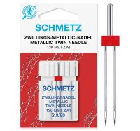 Ac dublu fir metalic finete 90 cu 3 mm intre ace Schmetz Metallic