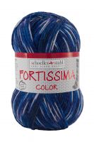 Fir textil Scholler Fortissima Sosete 4 culori 2408 pentru tricotat si crosetat, 75% lana, Marin, 433 m