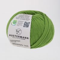 Fir lana 100% Merino, Austermann, Merino 160 Exp. 208 fir pentru tricotat si crosetat, Mar Verde, 160 m