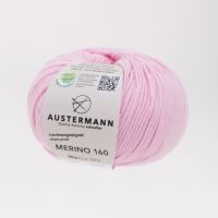 Fir lana 100% Merino, Austermann, Merino 160 Exp. 211 fir pentru tricotat si crosetat, Roz, 160 m