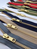 Fermoar metalic nedetasabil pentru articole denim, blugi, fuste, pantaloni, spira metalica auriu antic #3 YKK