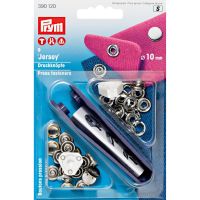 Capse metalice Jersey, diametru 10 mm cu gherute (tip capacel), argintii, Prym, 390120