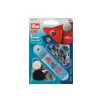 Capse metalice, Anorak pentru textile, otel antic mat, de 20 mm, cu aplicator, Prym, 390376