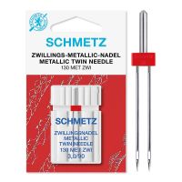 Ac dublu fir metalic finete 90 cu 3 mm intre ace Schmetz Metallic