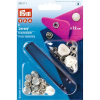 Capse Jersey metalice, pentru tricot, diametru 12 mm cu capac perlat. Prym