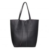 Tipar geanta shopper cu materiale incluse, din piele vegana neagra Bernina Rossi