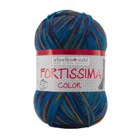 Fir textil Scholler Fortissima Sosete 4 culori 2410 pentru tricotat si crosetat, 75% lana, Jeans, 425 m