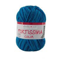 Fir textil Scholler Fortissima Sosete 4 culori 2451 pentru tricotat si crosetat, 75% lana, Lagună, 424 m