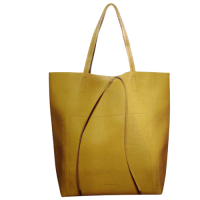 Tipar geanta shopper cu materiale incluse, din piele vegana galben deschis Bernina Rossi